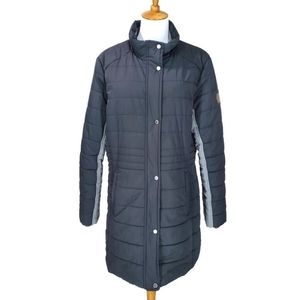 Weatherproof Womens Black Mixed Media Puffer Parka Coat Size XL